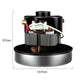 Vacuum motor accessory with measurements, copper coil in gray base and black cover