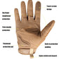 Beige protective gloves with padded palm and knuckle coverage, touchscreen-ready fingers