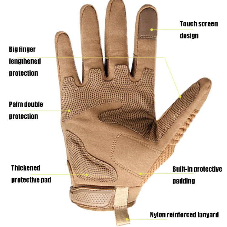 Beige protective gloves with padded palm and knuckle coverage, touchscreen-ready fingers