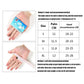 Glove size chart infographic with hand measurement guide and size table for S to XL