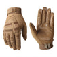 Motorcycle gloves pair in brown, armored back panels and textured anti-skid palm