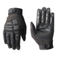 Motorcycle gloves pair in black, protective knuckle design with textured palm surface