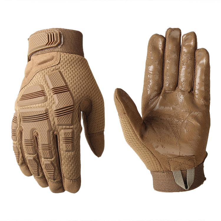 Motorcycle gloves pair in brown, reinforced knuckles and durable anti-skid palm