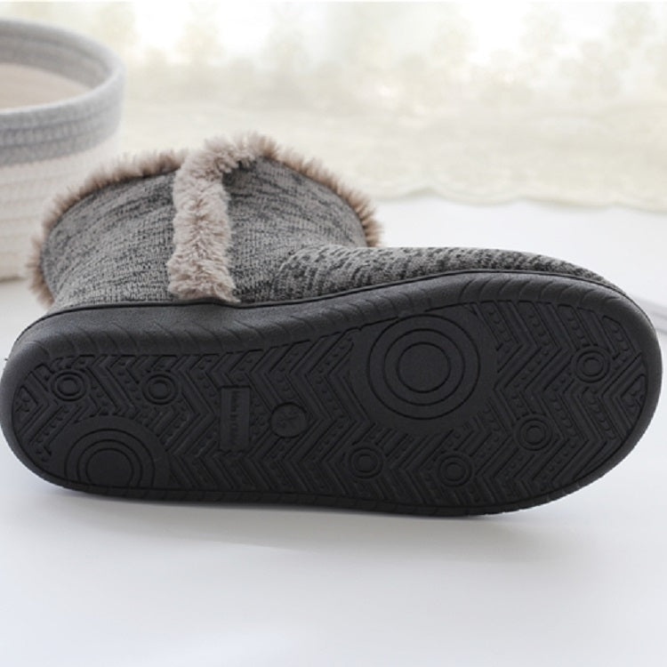 Bottom view of men's high-top slippers in dark gray with textured rubber outsole