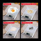 Digital kitchen scale with transparent bowls of ingredients and LCD weight readings