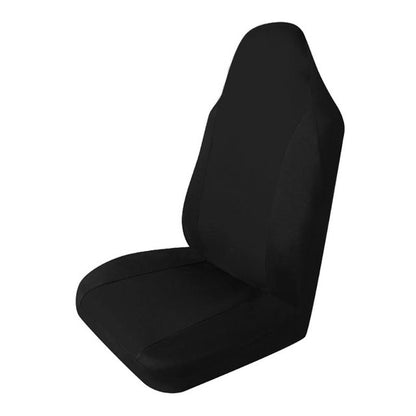 Universal car seat cover, black two-piece style for headrest and seat cushion