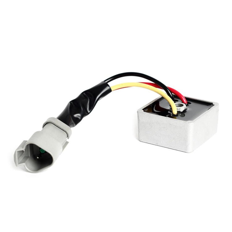Golf cart rectifier with metal block and dual wire leads plus gray connector
