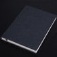Blue PU notebook with textured cover, A5 plain weave, white page edges