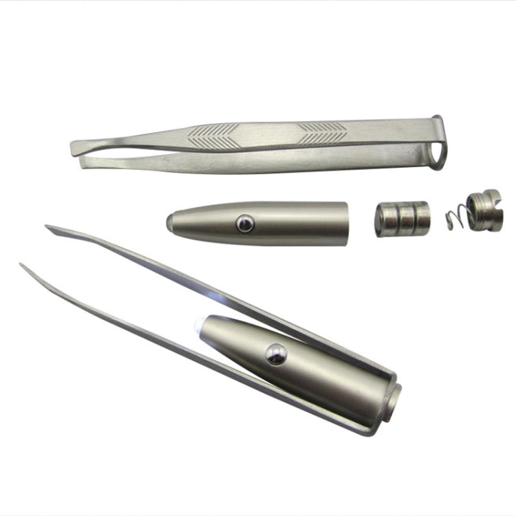 3-piece eyebrow tweezer set with chrome handles and angled metal tips