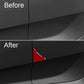 Red triangular door anti-collision corner sticker on car door edge for impact protection