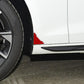 Red triangular door anti-collision corner sticker on car door edge near wheel