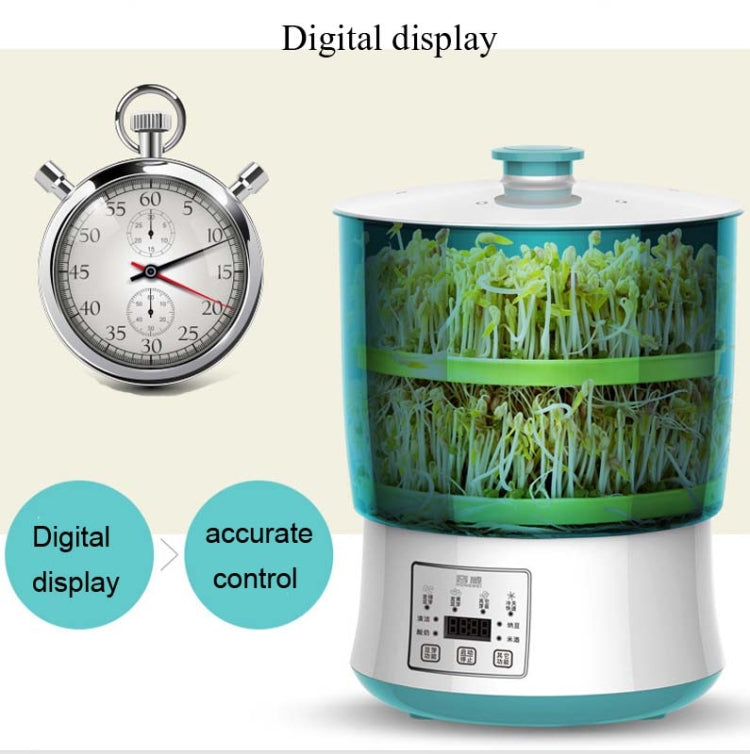 RONGWEI Bean Sprouts Machine Household Automatic Large-Capacity Bean Sprouts Barrel, CN Plug, Double Layer, Double Layer+Plate+ 3m Cable, 3-layer Model+3m  Cable, 3-layer+Plate+3m Cable, Double Layer+Double Plate+3m  Cable