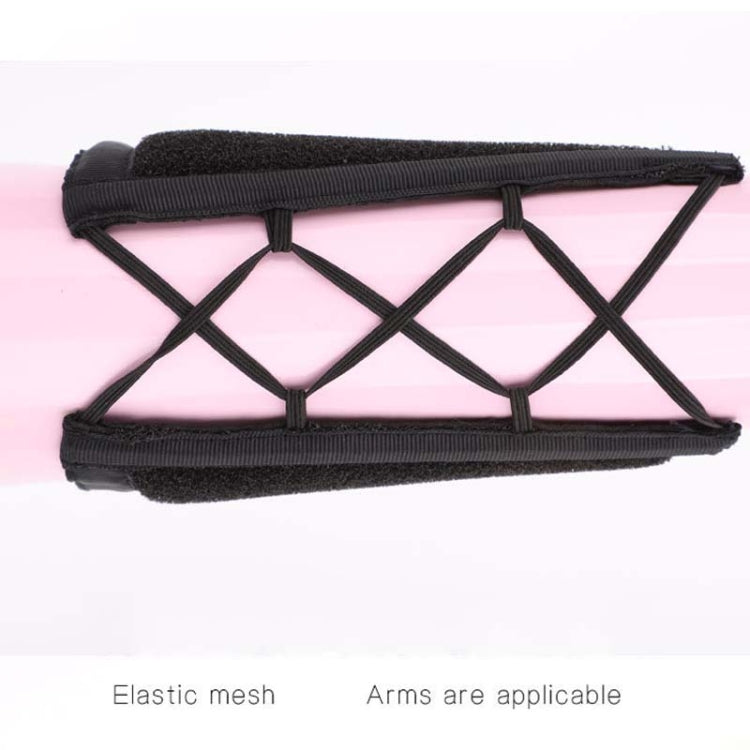 Black brush cleaning sponge roll with cross elastic webbing and fastening straps