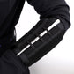 Black brush cleaning sponge arm strap holding brush handles with elastic loops