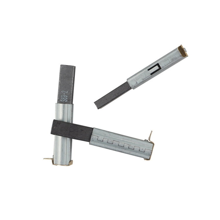 Motor carbon brush pair with silver holders and dark graphite pads