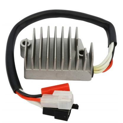 Motorcycle rectifier with aluminum heat sink and wire harness connectors
