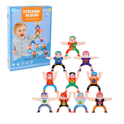 Hercules stacking blocks acrobatic kids game with character pieces and box