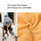 Gray faux-fur pom-pom skullcap beanie with thick plush knit texture