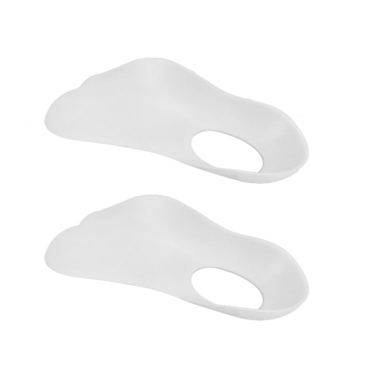 Orthopedic flat foot insole arch support pad, white, single pair with heel cutout