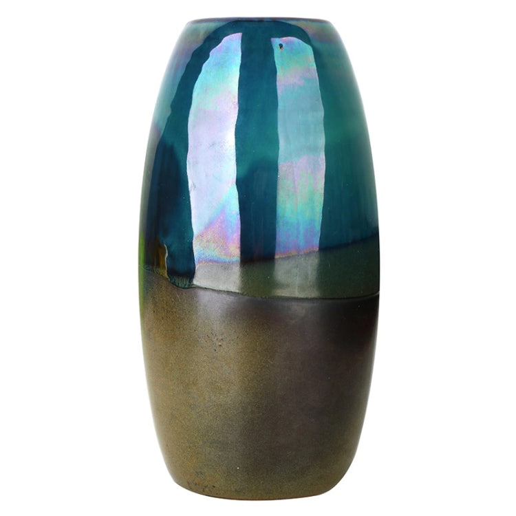 Blue and dark ceramic incense burner with smooth vase shape
