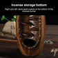 Brown ceramic lotus incense burner with storage area shown at bottom