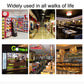 Thermal printer shown in store aisles and restaurant dining scenes