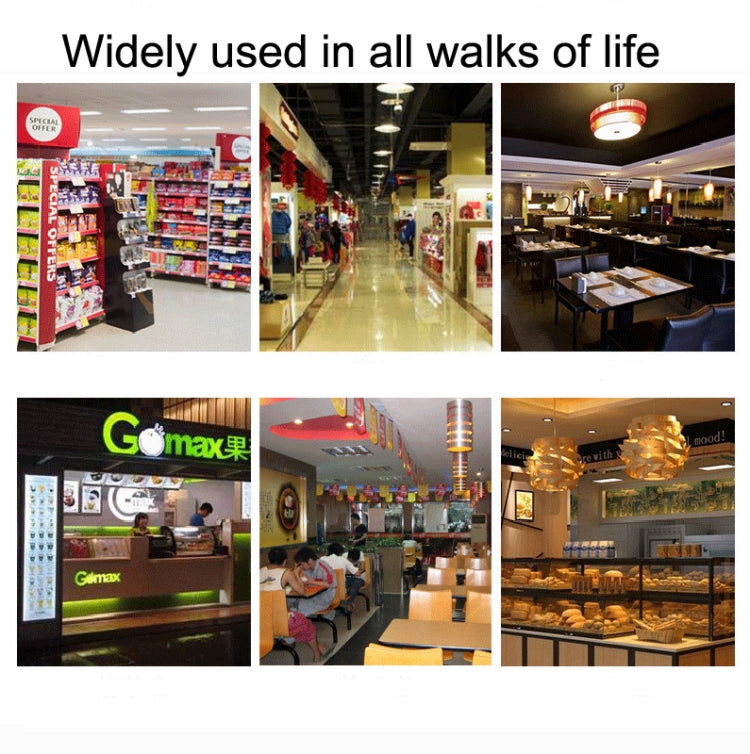 Thermal printer shown in store aisles and restaurant dining scenes