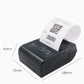 Portable Bluetooth thermal printer with white label roll and size marks