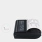 Portable Bluetooth thermal printer showing control buttons and label roll