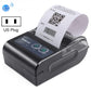Portable Bluetooth thermal label printer with US plug, top label with QR code and barcode