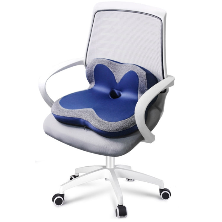 Memory foam petal cushion with starry blue center on white office chair seat