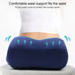 Starry blue petal cushion with elevated waist support on chair seat