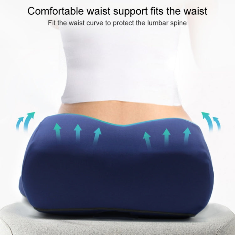 Starry blue petal cushion with elevated waist support on chair seat