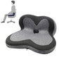 Memory foam petal seat cushion in dark gray with center cutout hole