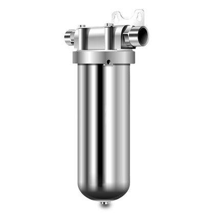304 stainless steel tap water pre-filter with dual inlet and outlet ports