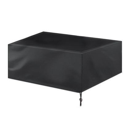 Billiard table dust cover, black, full top and side view with drawcord ends