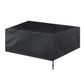 Billiard table dust cover, black, close side view with corner and drawcord