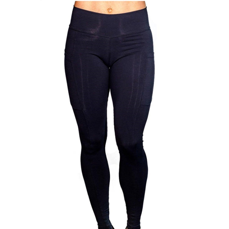 High-waist yoga leggings in dark color, smooth look with full-length stretch fit