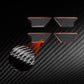 Carbon-fiber style inner door handle trim stickers set with red accent edges, 4 pieces
