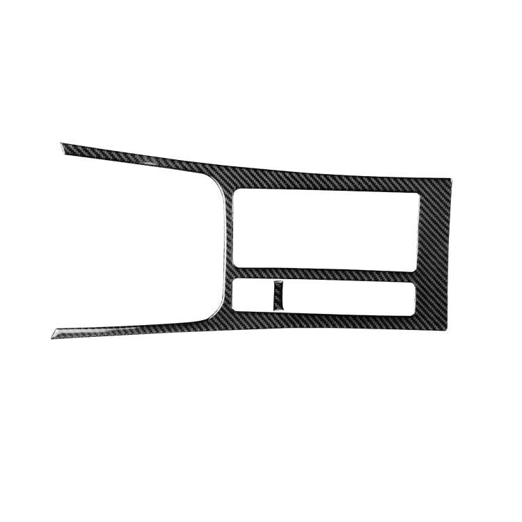 Black carbon-fiber center console cup holder trim set, 2-piece, for left-hand drive