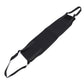 Black assistive walking belt for dogs, flat with adjustable strap and handle loop
