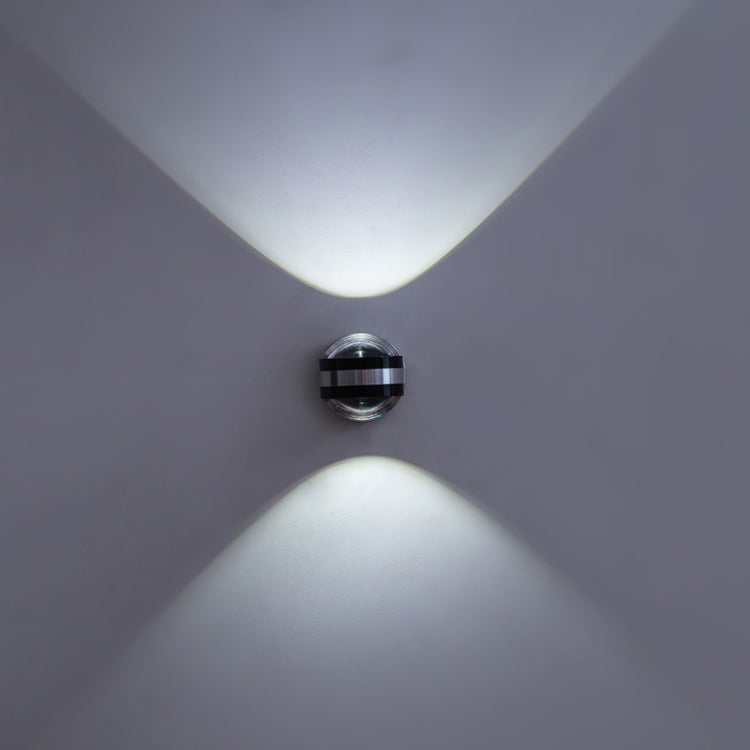Up-down LED wall lamp with cool-white upward and downward glow