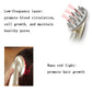 RF hair growth comb with silver pin head and low-frequency laser feature graphic