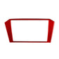Carbon-fiber style navigation frame sticker trim, red with silver edge