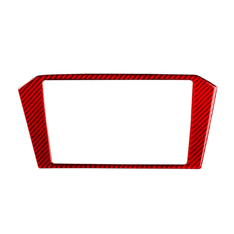 Carbon-fiber style navigation frame sticker trim, red with silver edge