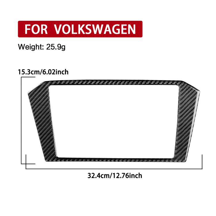 Black carbon-fiber style navigation frame sticker trim with size guide