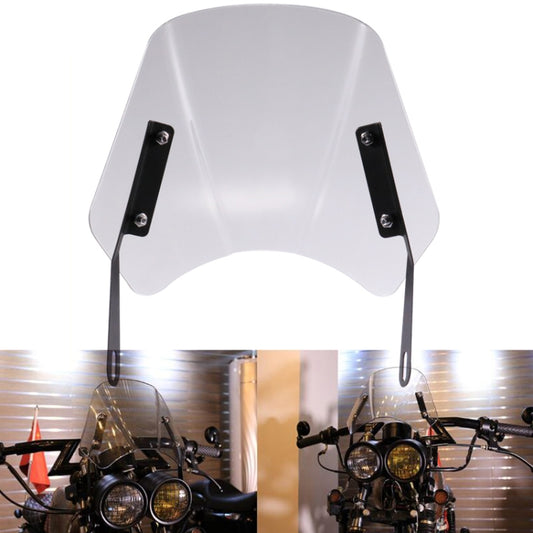 5-7 Inch Retro Motorcycle Windshield Universal Modified Windshield, Black, Smoky, Transparent