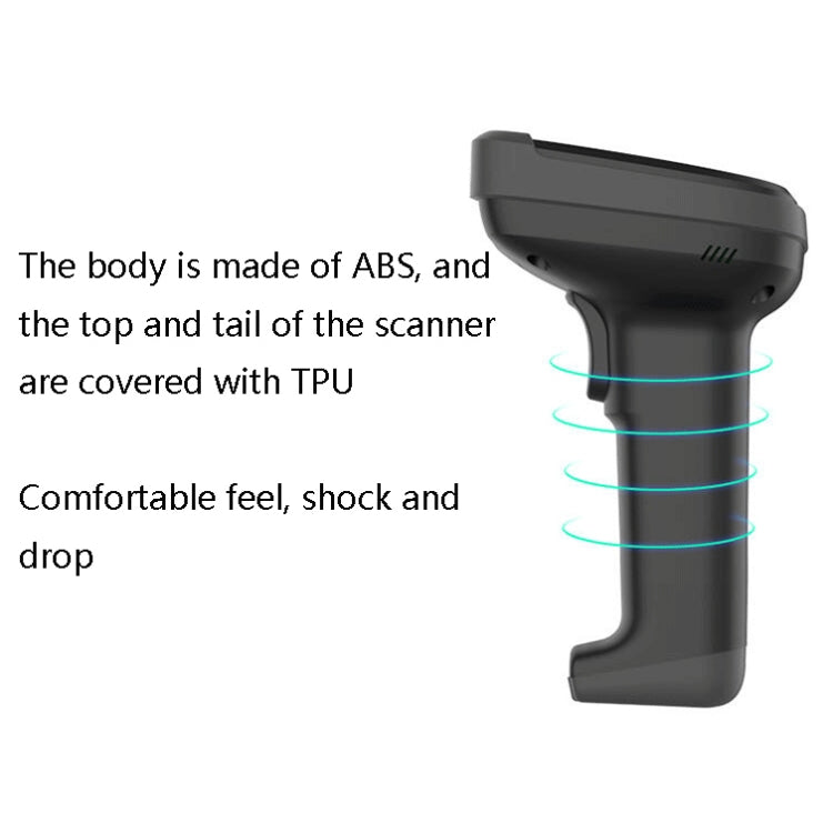 Ergonomic handheld 1D barcode scanner with comfortable grip and reinforced top