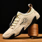 Men's casual suede sneaker, beige, lace-up with textured collar and side logo