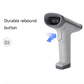 White handheld barcode scanner gun with trigger and dark scanning window